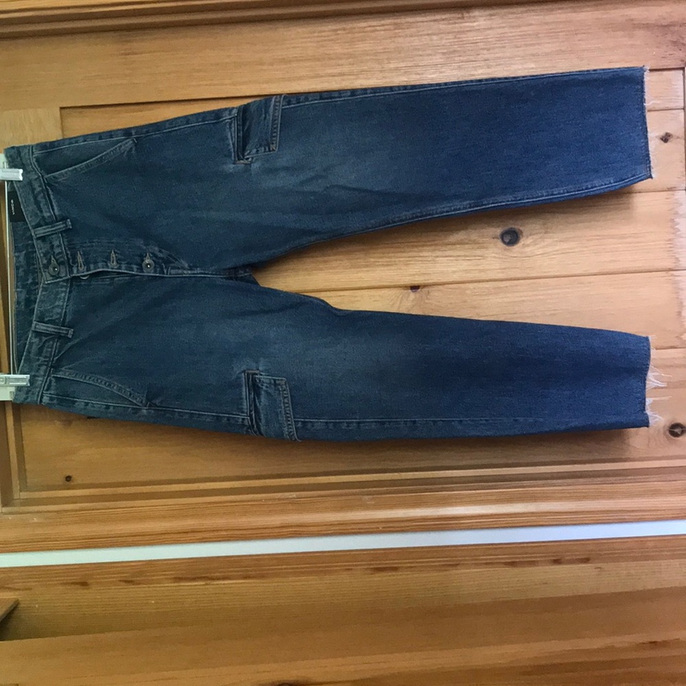 Vince Crop Fray Jean